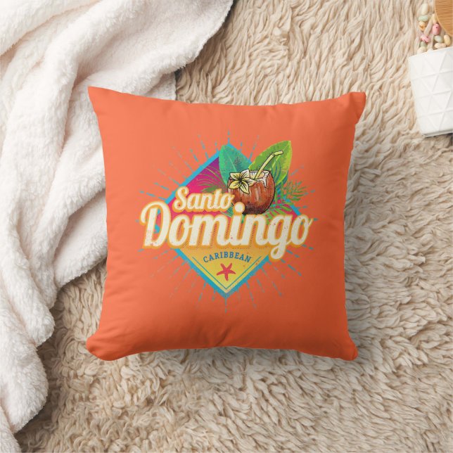 Almofada Santo Domingo Caribe Retro República Dominicana (Cobertor)