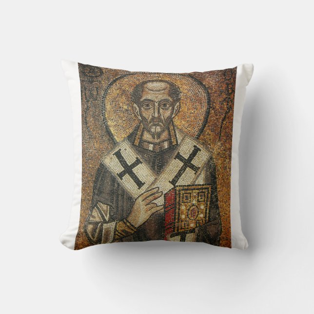 Almofada Santo John Chrysostom arcebispo de Constantinopla (Frente)