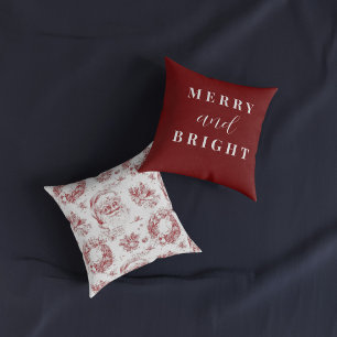Almofada Santo Nicholas Decoupage Country Red Toile Francês