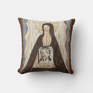 Almofada Santo Veronica Jesus encara pintura de arte antiga