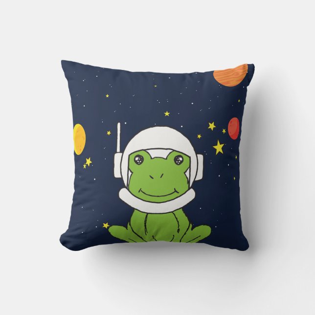 Almofada Sapo Astronauta Animal Com Capacete Espacial (Frente)