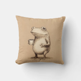 Almofada Sapo com Café – Animal Vintage Caprichoso