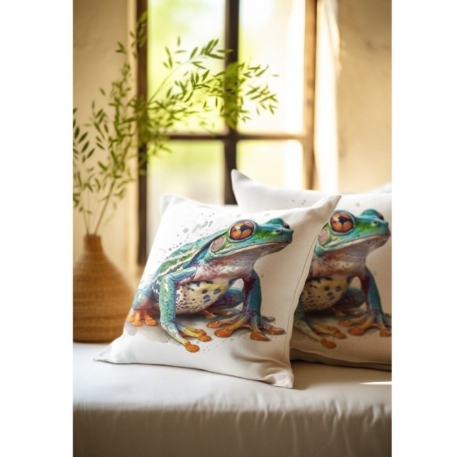 Almofada Sapo de Aquarela com Tonelada de Joel (Criador carregado)