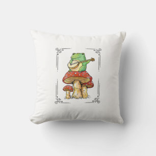Almofada Sapo de Cogumelo Goblincore Micologia Desenho Artí