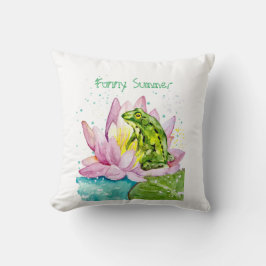 Almofada Sapo engraçado num lótus