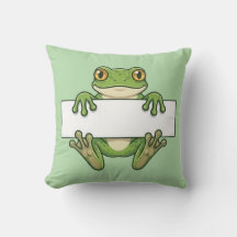 Sapo Fofo Segurando Cartão em Branco Desenho Anima