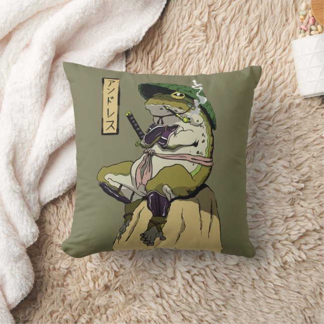 Almofada Sapo Samurai: Guardião do Lótus (Cobertor)