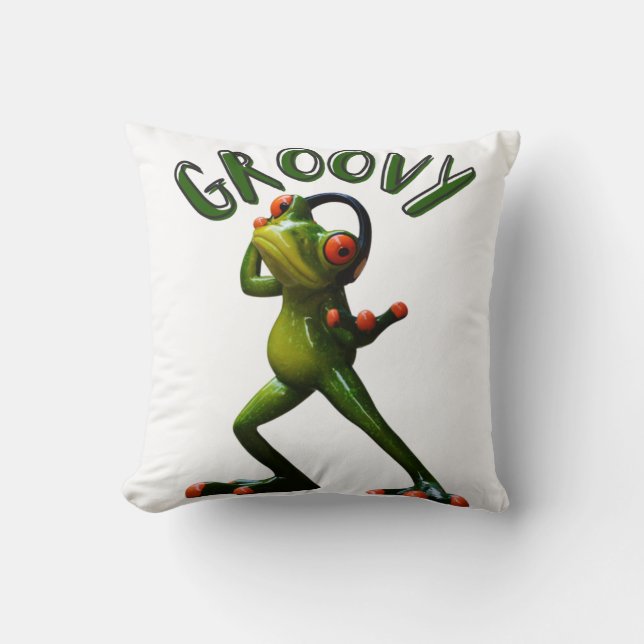 Almofada Sapo Verde Groovy (Frente)