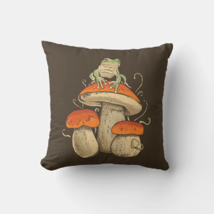 Almofada Sapo Vintage com Cogumelos Cottagecore