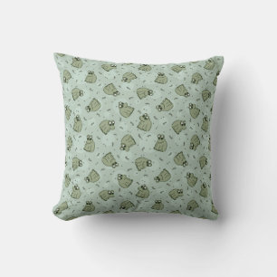 Almofada Sapos de Sage Bubble - o padrão verde de crianças.