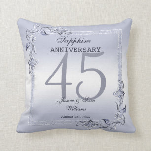 Almofada Sapphire Gem & Glitter 45º aniversário de casame