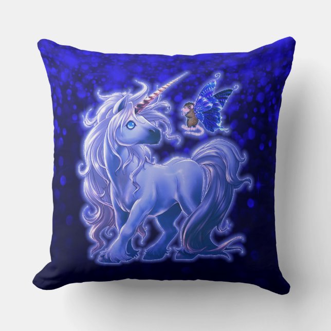Almofada Sapphire Sparkle Blue Unicorn (Frente)