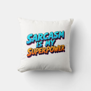 Almofada Sarcasmo É Meu Superpoder - Estilo Quadrinhos