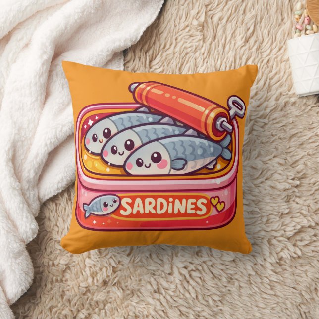 Almofada Sardinhas de desenho animado fofas (Cobertor)
