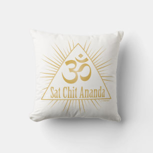 Almofada "Sat Chit Ananda" Mantral Yoga da Unidade Branco