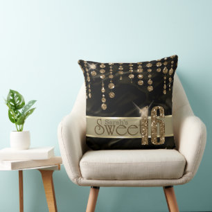 Almofada Satin Jewel Sweet, 16 Black Dourado ID260