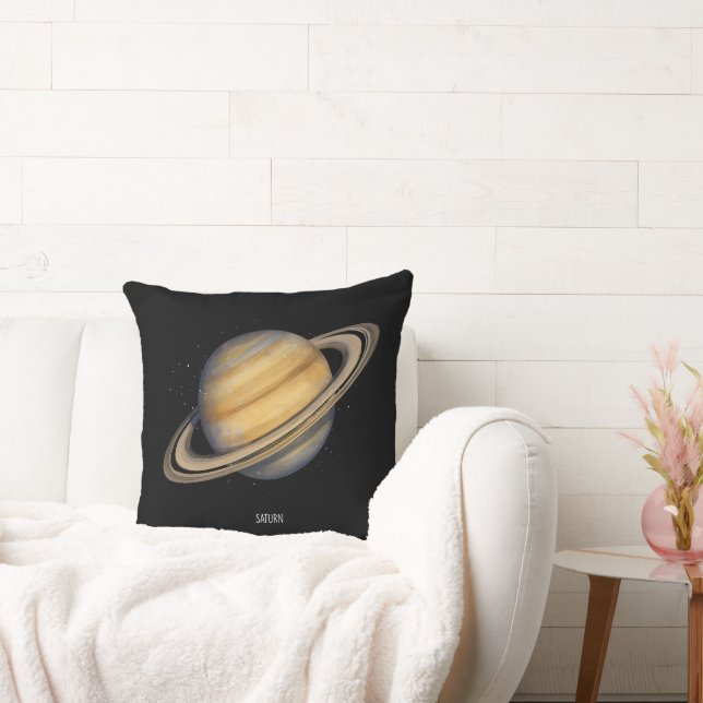 Almofada Saturno artístico com anéis vibrantes (Sofá)