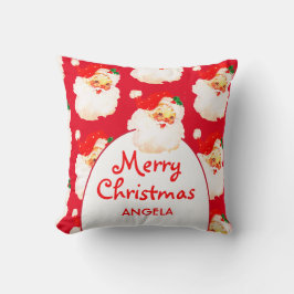 Almofada Saudação da Feliz Vermelha do Natal Jolly Santa Cl