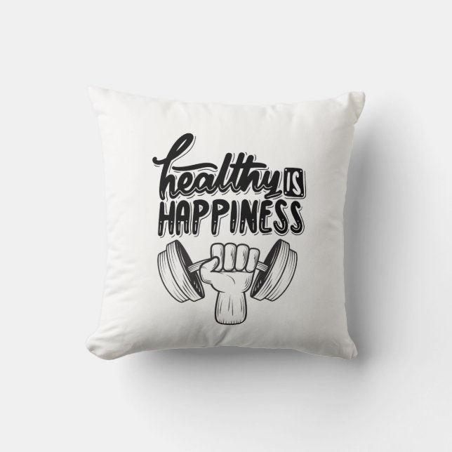 Almofada saudável é felicidade motivação para academia desi (Frente)