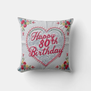 Almofada Saúde a 80 anos de Travesseiro decorativo: Celebra