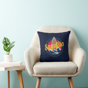 Almofada Sayulita México Surfista Onda Vintage Pôr do Sol O