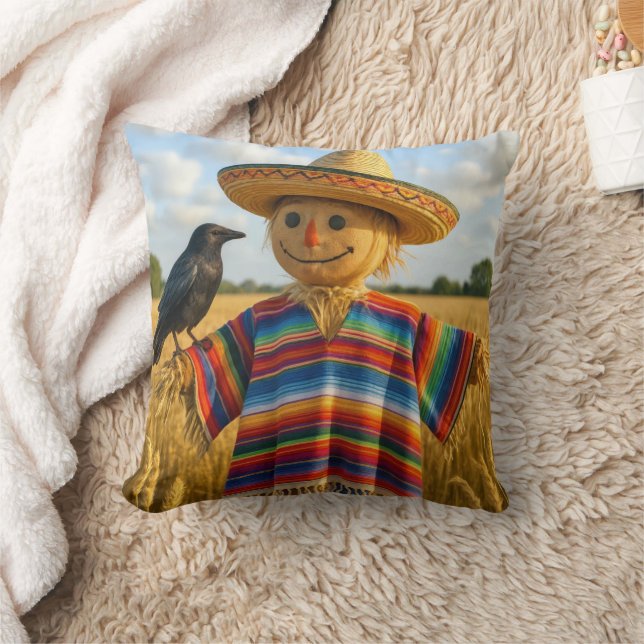 Almofada Scarecrow Wearing a Sombrero and Poncho (Cobertor)