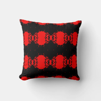 Almofada Scarlet Noir – Vermelho e Preto Geométrico Ornamen