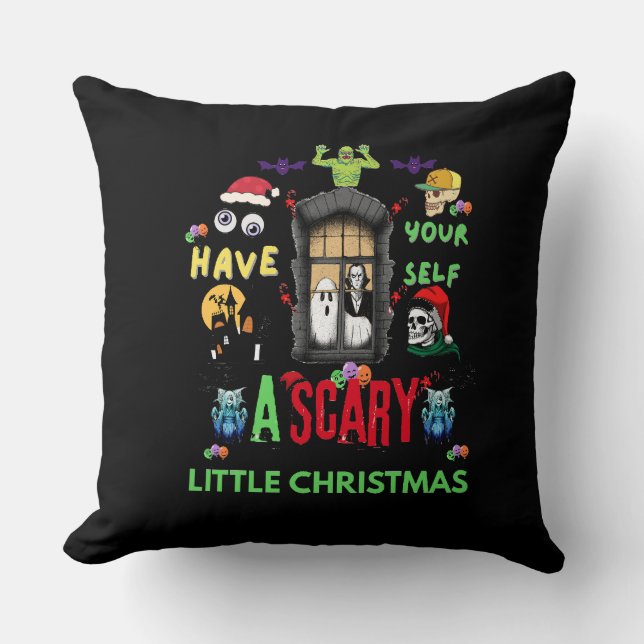 Almofada Scary Little Christmas Horror Holiday Design   (Frente)