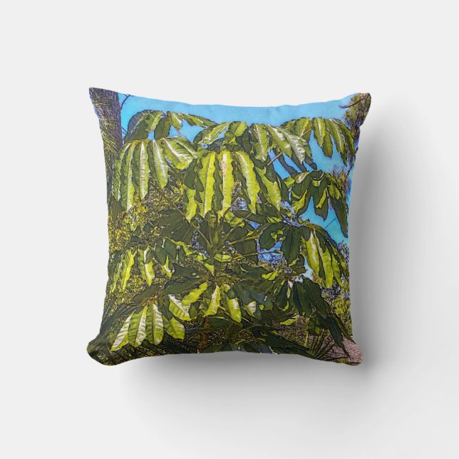 Almofada Schefflera Umbrellas Throw Pillow (Frente)