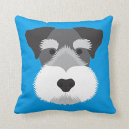 Almofada Schnauzer diminuto azul