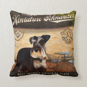 Almofada Schnauzer diminuto do café