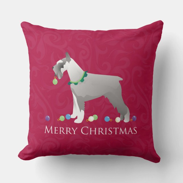 Almofada Schnauzer Felry Design de Natal (Frente)