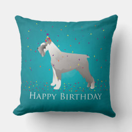 Almofada Schnauzer Happy Birthday Design