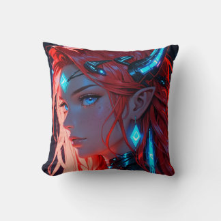 Almofada Scifi Red Hair Anime Girl