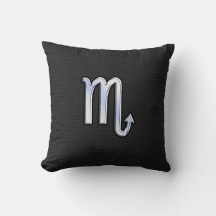 Almofada Scorpio Zodiac Silver Sinal preto cobra