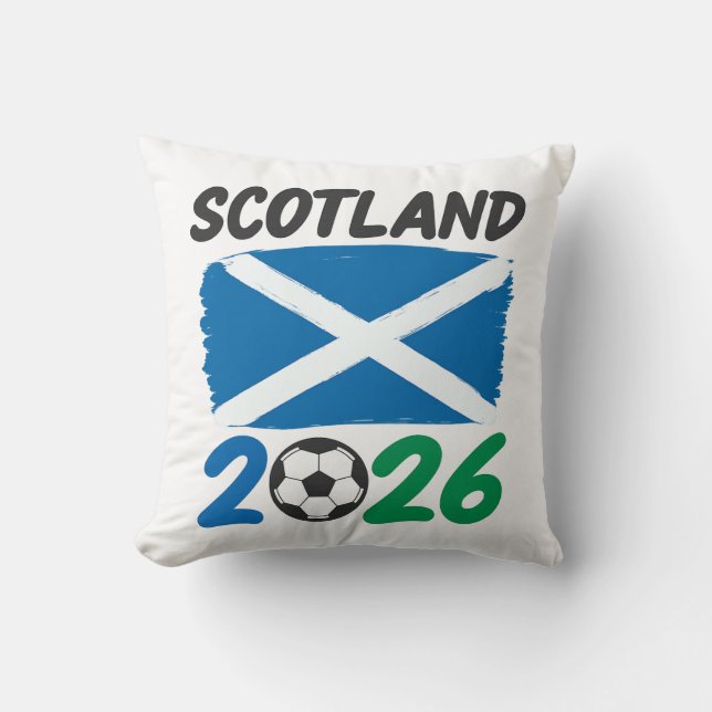 Almofada Scotland 2026 Soccer Fan Design / Saltire and Foot (Frente)