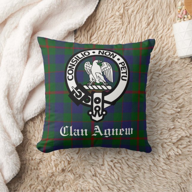 Almofada Scottish Clan Agnew Crest & Tartan (Cobertor)