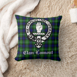 Almofada Scottish Clan Lamont Crest Crachá e Tartan