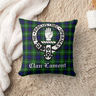 Almofada Scottish Clan Lamont Crest Crachá e Tartan