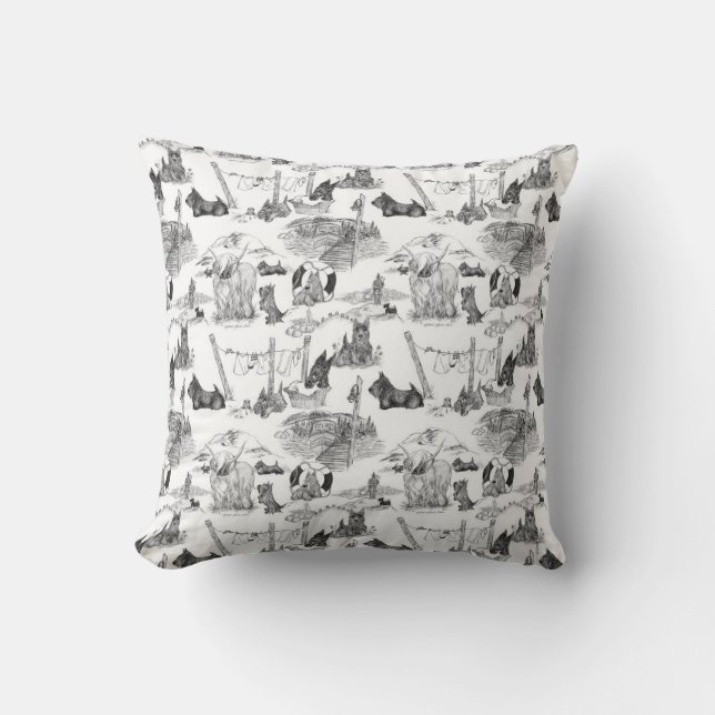 Almofada SCOTTISH TERRIER Black Toile (Frente)