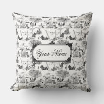 SCOTTISH Terrier Black Toile w/Custom Name