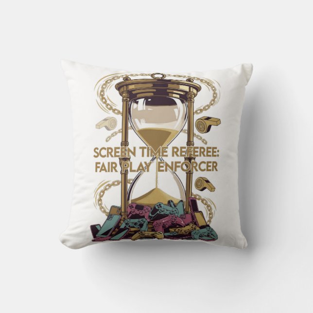 Almofada Screen Time Referee T Shirt, Fair Play Enforcer (Frente)