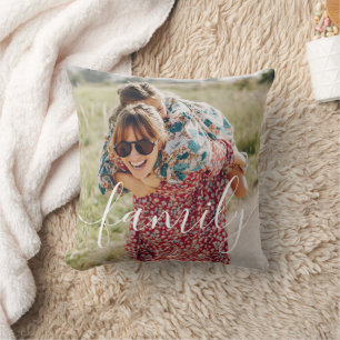 Almofada Script da sua foto favorita Família