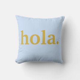 Almofada Script Dourado Hola e Azul