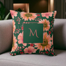 Script Floral de Cor Vermelha Verde