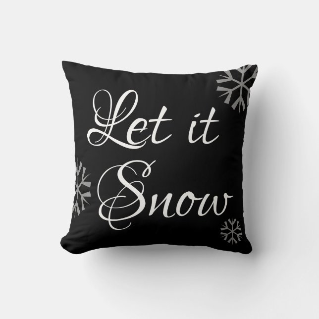 Almofada script LET IT SNOW - tipografia (Frente)
