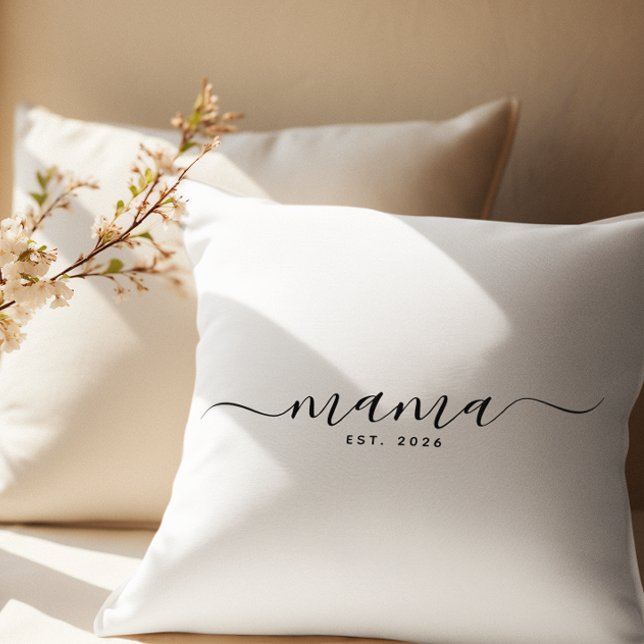 Almofada Script Mama Est Year Mother's Day Gift (Criador carregado)