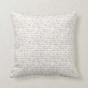 Almofada Script manuscrito de Bordeaux Jardin francês Vint