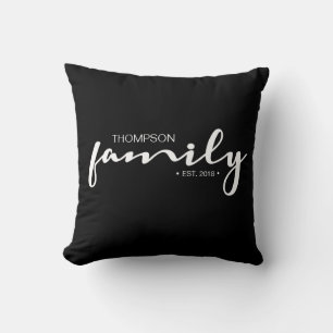 Almofada Script Personalizado Da Família Moderna Estabeleci