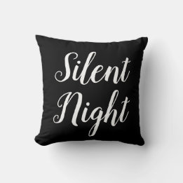 Almofada script SILENT NIGHT - tipografia